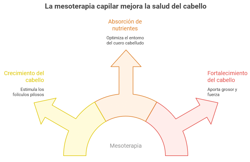La mesoterapia capilar mejora la salud del cabello.