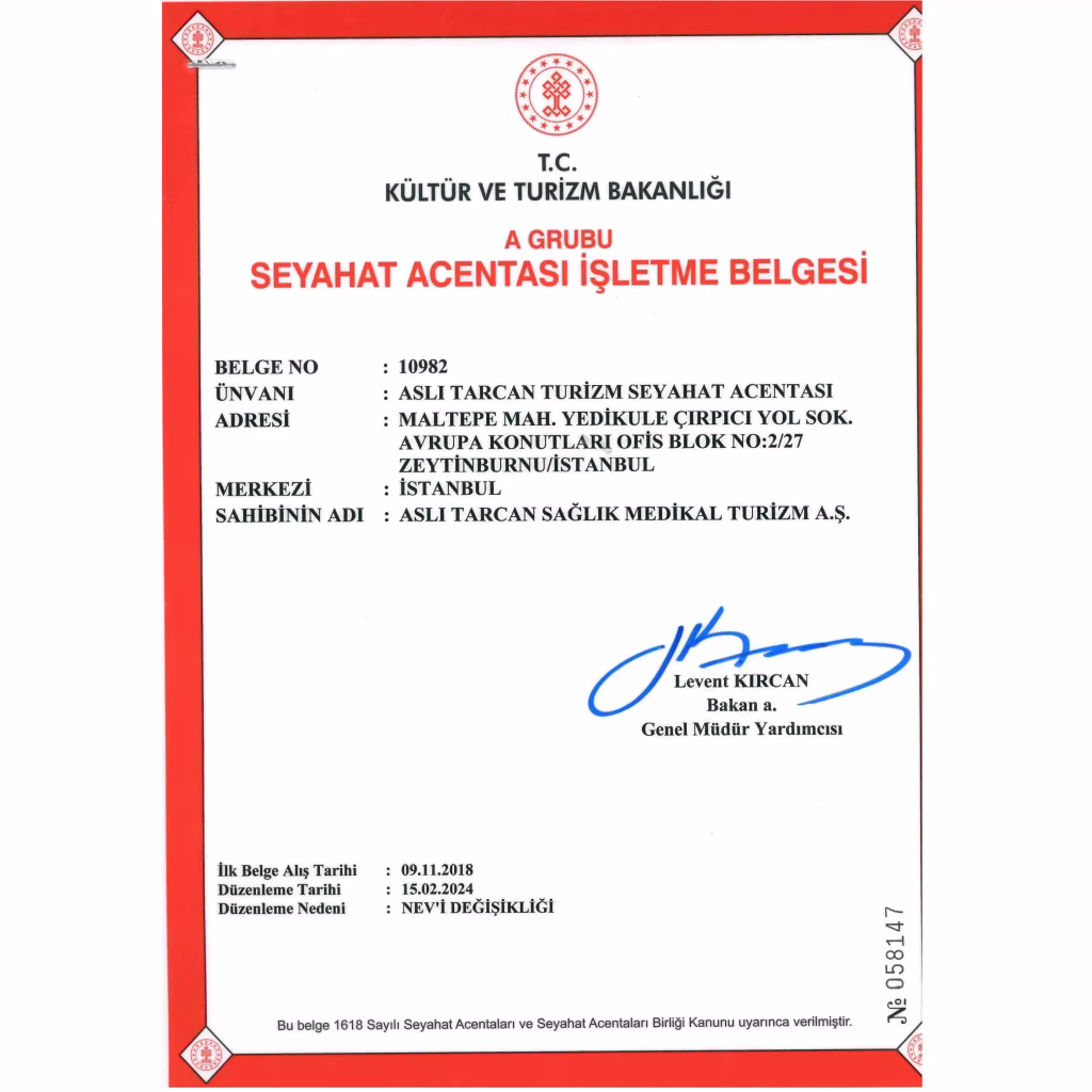 Certificate fro culture and tourism ministry