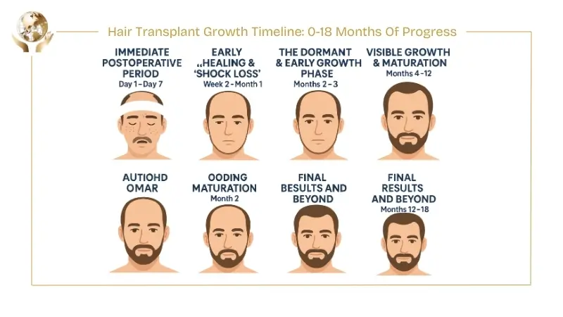 Hair Transplant Timeline & Growth Chart | Track Your Progress 3 Hair Transplant Growth Timeline 0-18 Months Of Progress