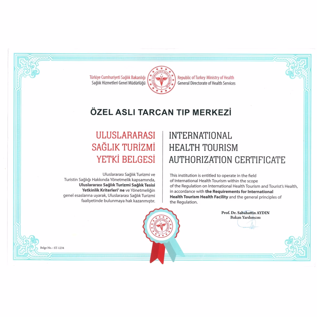 Our Clinic international health tourism certificcate