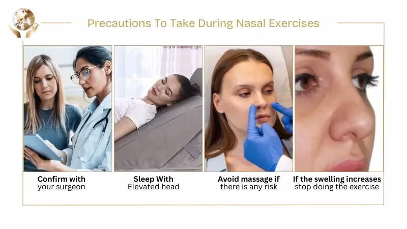 Nasal Exercises After Rhinoplasty - When, Why and How to Do Them 5 Precautions To Take During Nasal Exercises