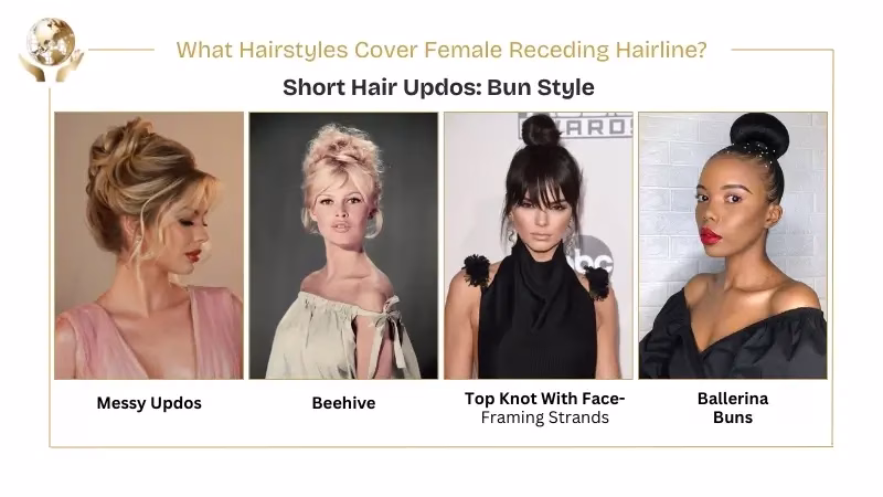 35 Classic Hairstyles For Women With Receding Hairline 4 Short Hair Updos Bun Style