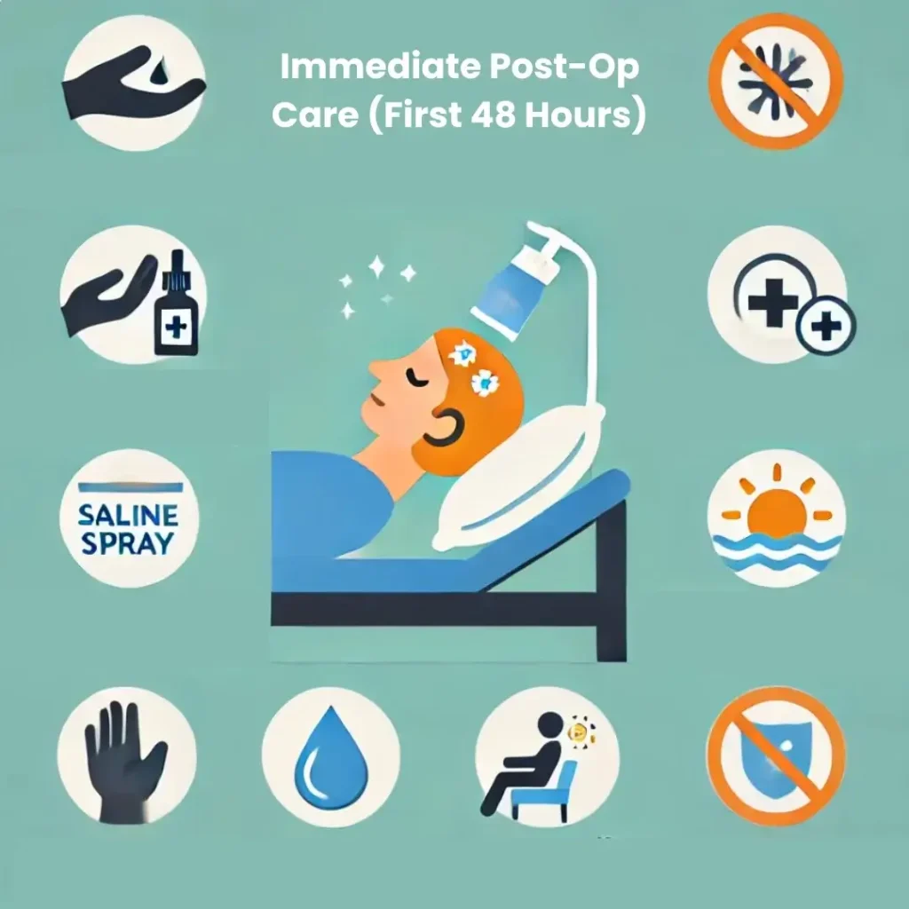 Hair Transplant Aftercare 1 immediate post hair transplant